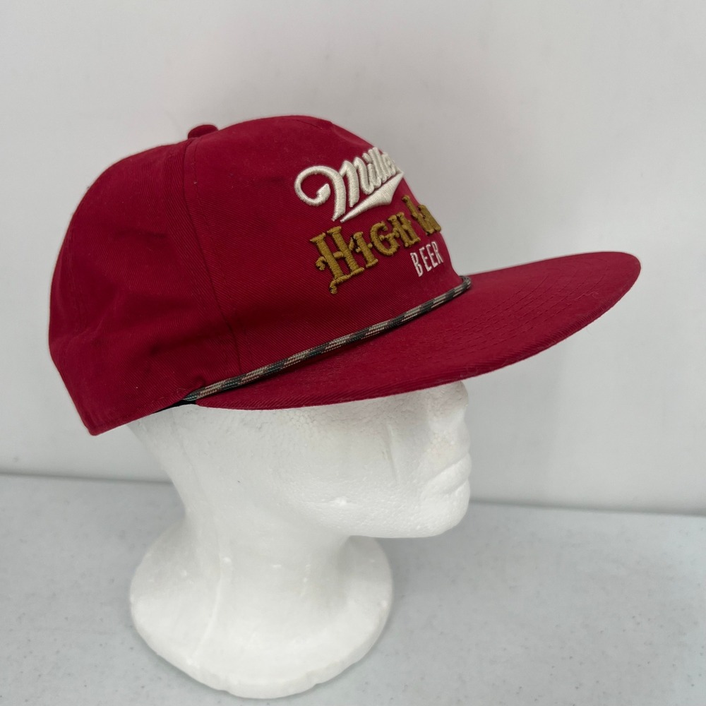 American Needle Miller High Life Beer Red Snapback Rope Hat Embroidered Cap - Picture 8 of 9